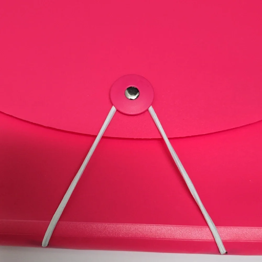 Red-Pink 5 Pocket Accordian File Folder